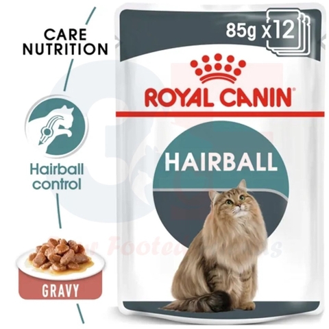 Pate Cho Mèo Hỗ Trợ Ngăn Ngừa Búi Lông: Royal Canin Hairball Care Gravy Gói 85G