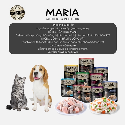 Pate Thức Ăn Ướt Maria Dinh Dưỡng Hoàn Chỉnh Dành Cho Chó Gói 70g