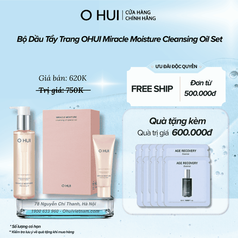 Bộ Dầu Tẩy Trang OHUI Miracle Moisture Cleansing Oil Set