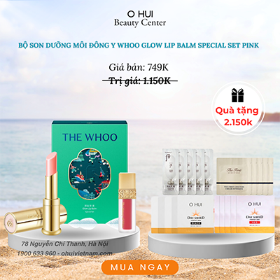 Bộ Son Dưỡng Môi Đông Y Whoo Glow Lip Balm Special Set Pink