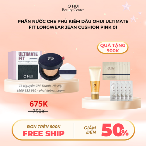 Phấn Nước Ohui Ultimate Fit Longwear Jean Cushion Pink 01