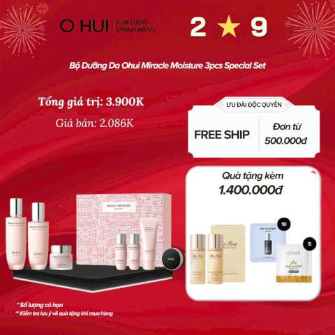Bộ Dưỡng Da Ohui Miracle Moisture 3pcs Special Set