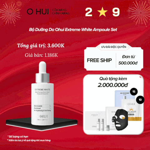 Bộ Dưỡng Da Ohui Extreme White Ampoule Set