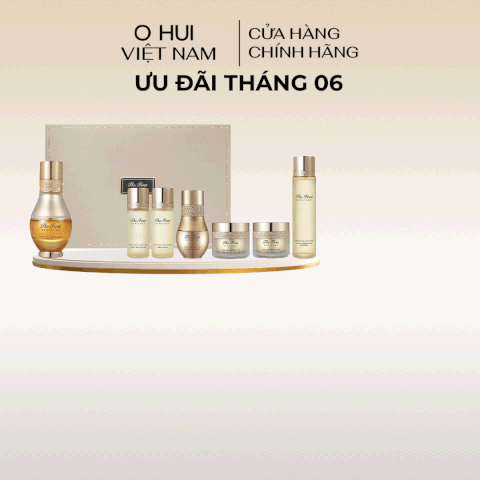 Bộ dưỡng trẻ hóa tinh chất vàng OHUI The First Ampoule Advanced Special Set