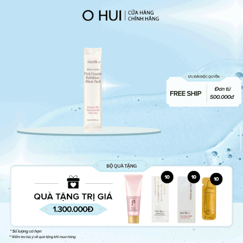 Mặt Nạ Sủi Bọt Sum37 Micro Active Pink Vitamin Bubbletox Mask Pack 4ml
