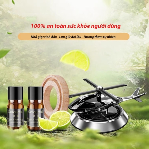 Máy Bay Trang Trí Taplo Xe Hơi/Bàn Làm Việc Chạy Bằng Năng Lượng Mặt Trời (Có Kèm Tinh Dầu Nước Hoa)