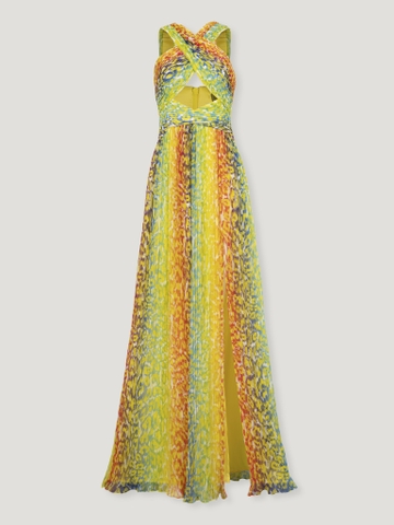 CROSS-NECK MAXI DRESS