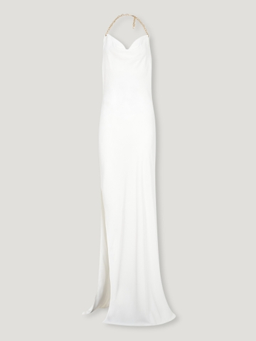 COWL NECK SATIN DRESS
