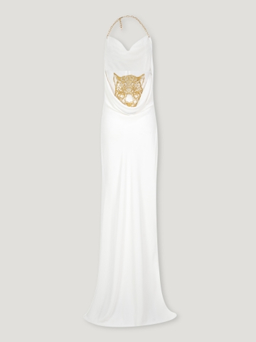 COWL NECK SATIN DRESS