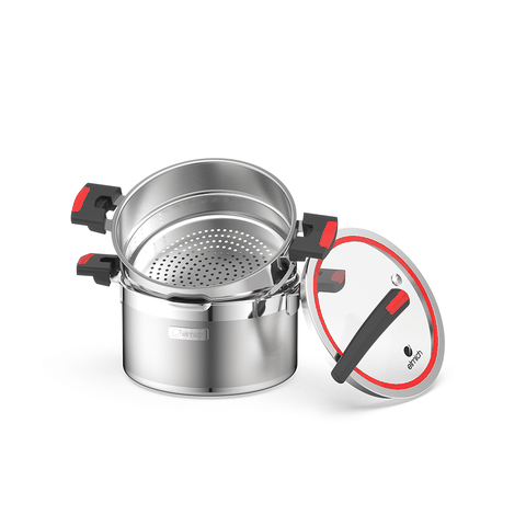 Bộ nồi Inox liền khối Elmich Milano EL-8094 size 18, nồi hấp 22, chảo 26cm