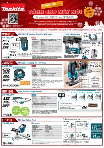 MAKITA - CHƯƠNG TRÌNH KHUYẾN MÃI DÀNH CHO MÁY MỚI