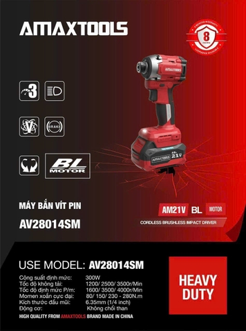 Thân máy chuyên vít pin Amax AV28014SM