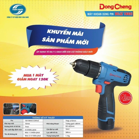 Máy khoan pin 16V Dongcheng