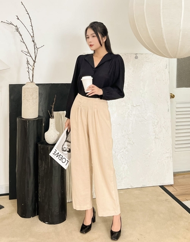 Quần Linen Ống Suông Lưng Thắt Nút - Q10407/2