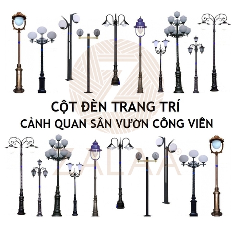 Cột Đèn Cao Chiếu Sáng Cảnh Quan Sân Vườn Công Viên ZALAA - Kiểu Dáng Mới Nhất