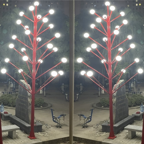 Cột Cây Thông Trang Trí Sân Vườn Cao 7m 25 tay Cầu D200 ZALAA