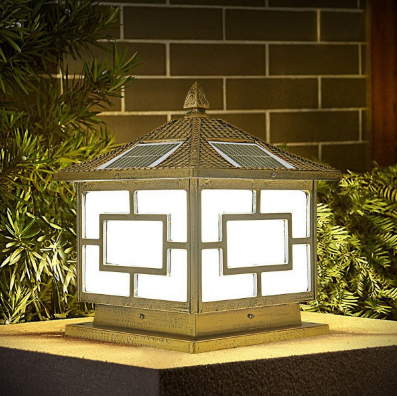 Đèn Solar Trụ Cổng Kiểu Dáng Cổ Điển trang trí và chiếu sáng Trụ Cột Hàng Rào Cảnh Quan Ngoài Trời