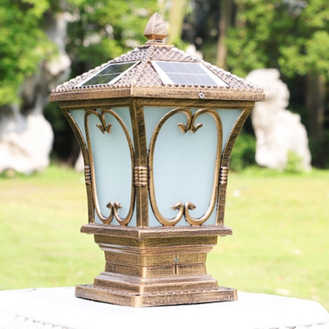 Đèn Solar Trụ Cổng Kiểu Dáng Cổ Điển trang trí và chiếu sáng Trụ Cột Hàng Rào Cảnh Quan Ngoài Trời