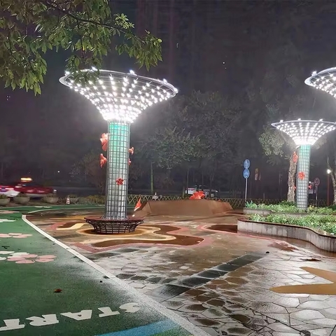 Trụ Đèn ZALAA Mô Hình 3D Tree Motif light Khổng Lồ, DMX 512, RGB đổi màu chiếu sáng công viên, khu trung tâm đô thị