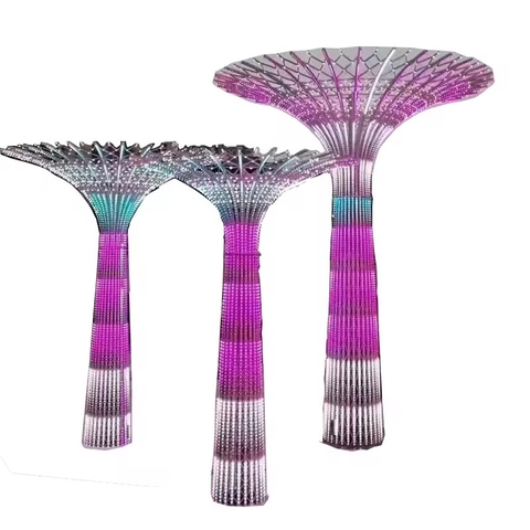 Trụ Đèn ZALAA Mô Hình 3D Tree Motif light Khổng Lồ, DMX 512, RGB đổi màu chiếu sáng công viên, khu trung tâm đô thị