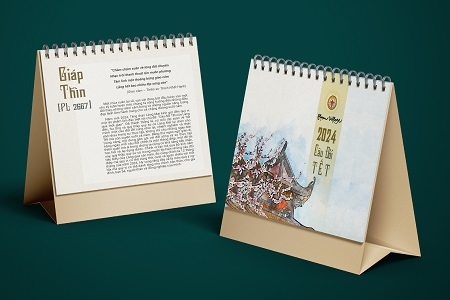 Bộ lịch thư pháp Làng Mai 2024 (Để Bàn)