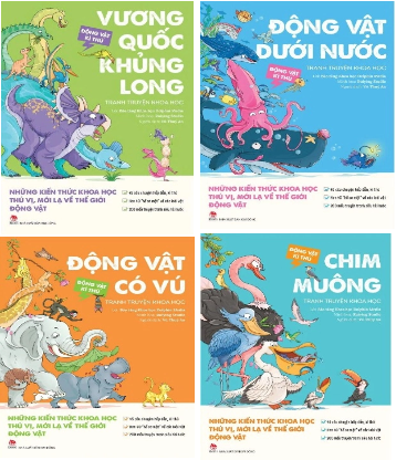 Combo (4 cuốn sách) Động Vật Kì Thú: Vương Quốc Khủng Long - Chim Muông  -  Động Vật Dưới Nước - Động Vật Có Vú - Bảo Tàng Khoa Học Dolphin Media, Ruiying Studio
