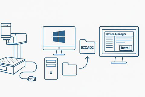 Làm thế nào để cài đặt trình điều khiển cho Ezcad2 (Bảng điều khiển khắc laser V2)?