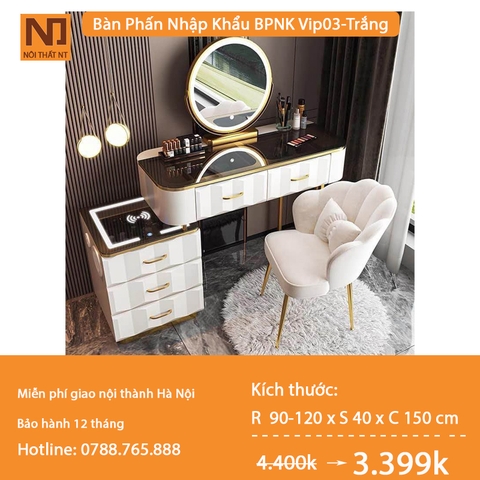 Bàn trang điểm BPNK Vip03-Trắng