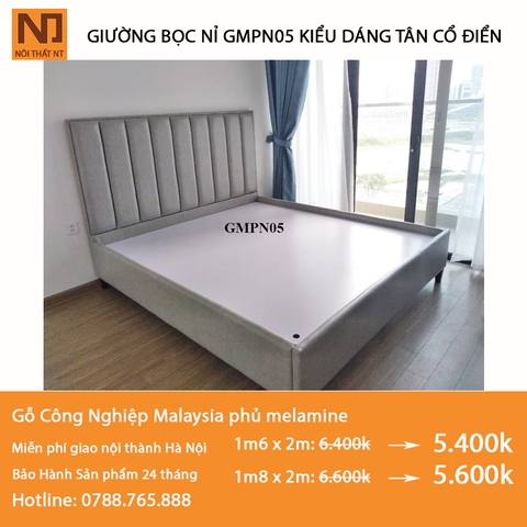 Giường bọc nỉ GMPN05