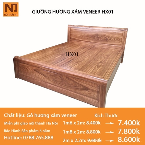 Giường hương xámveneerHX01