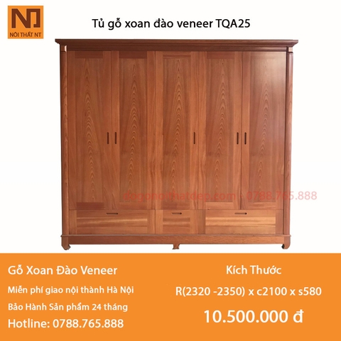 Tủ gỗ xoan đào veneer TQA25