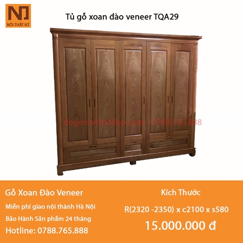 Tủ gỗ xoan đào veneer TQA29