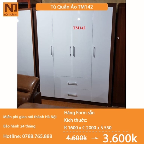 Tủ Quần Áo Hàng Form Sẵn TM142