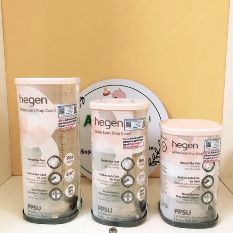 Bình sữa Hegen cao cấp 60ml/150ml/240ml/330ml (được chọn núm)