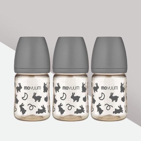 Bình sữa Moyuum Hàn Quốc 170ml Thỏ Xám (Rabbit Limited Edition) - Chính hãng