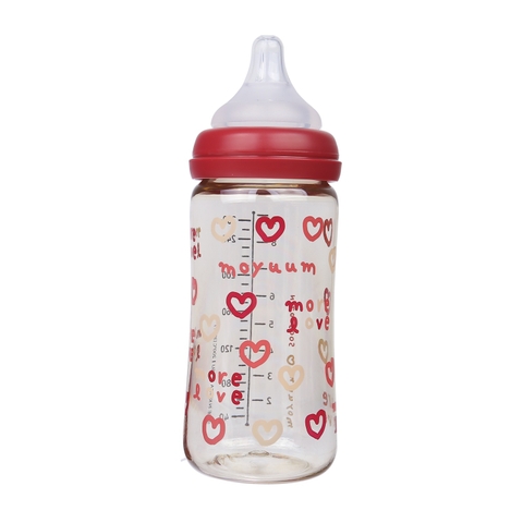 Bình sữa Moyuum Hàn Quốc 270ml Tim đỏ (Red Love) - Chính hãng