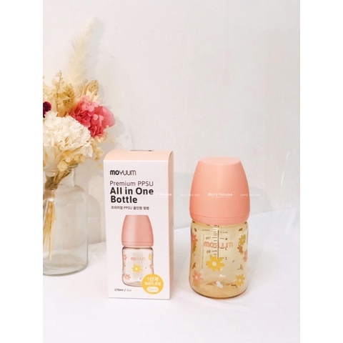 Bình sữa Moyuum Hàn Quốc 170ml Hoa Cúc Hồng (Daisy Edition) - Chính hãng