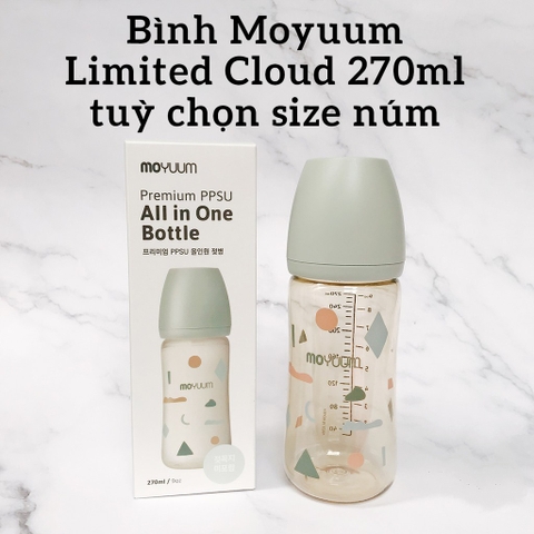 Bình sữa Moyuum Hàn Quốc 270ml Mây xanh - Chính hãng