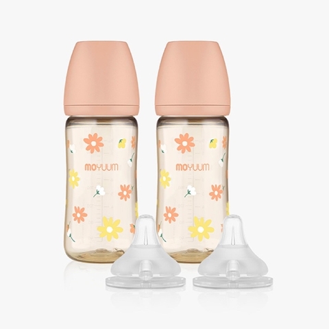 Bình sữa Moyuum Hàn Quốc 270ml Hoa Cúc Hồng (Daisy Edition) - Chính hãng