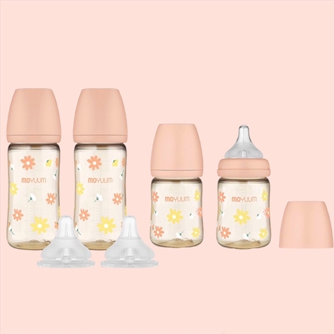 Bình sữa Moyuum Hàn Quốc 270ml Hoa Cúc Hồng (Daisy Edition) - Chính hãng