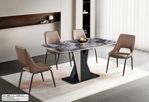 Bộ bàn ăn mặt đá nhập khẩu cao cấp C08- Nội thất Quảng Nam