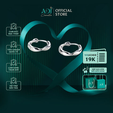 Bông tai Trang sức bạc 925 ADJ an toàn sang trọng cao cấp bông tai tròn - SB118165AD