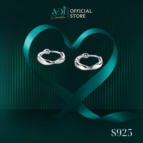 Bông tai Trang sức bạc 925 ADJ an toàn sang trọng cao cấp bông tai tròn - SB118165AD