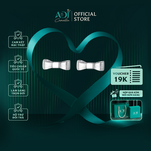 Bông tai Trang sức bạc 925 ADJ sang trọng cao cấp Chiếc Nơ Thanh Lịch - SB118183AD