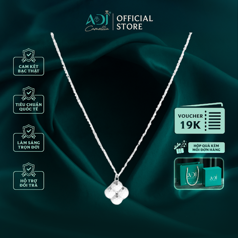 Dây chuyền Trang sức bạc 925 ADJ thanh lịch thời trang cao cấp Cánh Hoa May Mắn SD146100AD