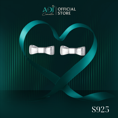 Bông tai Trang sức bạc 925 ADJ sang trọng cao cấp Chiếc Nơ Thanh Lịch - SB118183AD