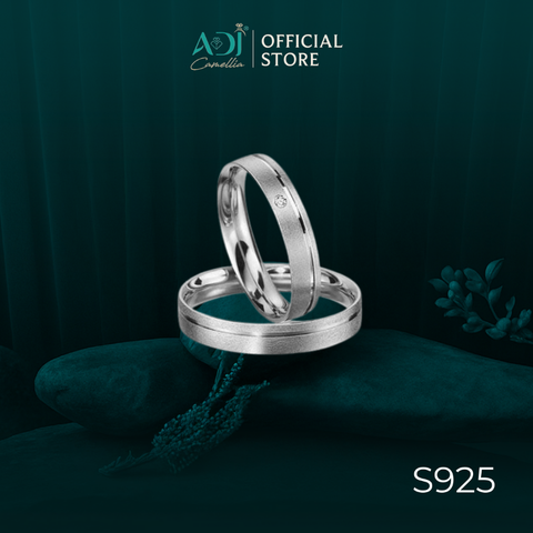 Nhẫn Đôi Bạc ADJ 925  Pure Love Đính Đá CZ Phụ Kiện Trang Sức Nữ Cao Cấp