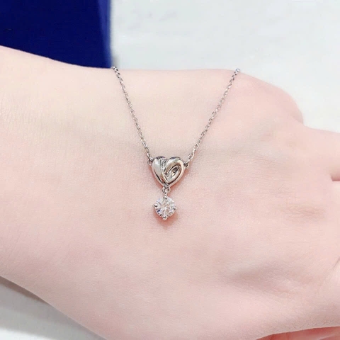 Dây chuyền Trang sức bạc 925 ADJ an toàn sang trọng cao cấp Trái Tim Hoàn Mỹ SD108172AD