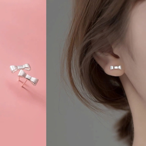 Bông tai Trang sức bạc 925 ADJ sang trọng cao cấp Chiếc Nơ Thanh Lịch - SB118183AD