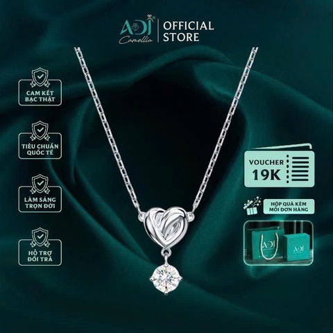 Dây chuyền Trang sức bạc 925 ADJ an toàn sang trọng cao cấp Trái Tim Hoàn Mỹ SD108172AD